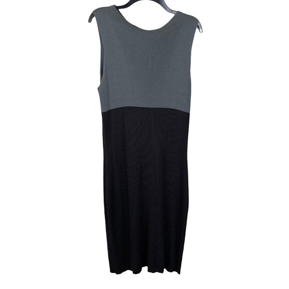 Merona Sweater Dress Women XL Midi Length Shift Block Color Black Gray - Picture 1 of 11
